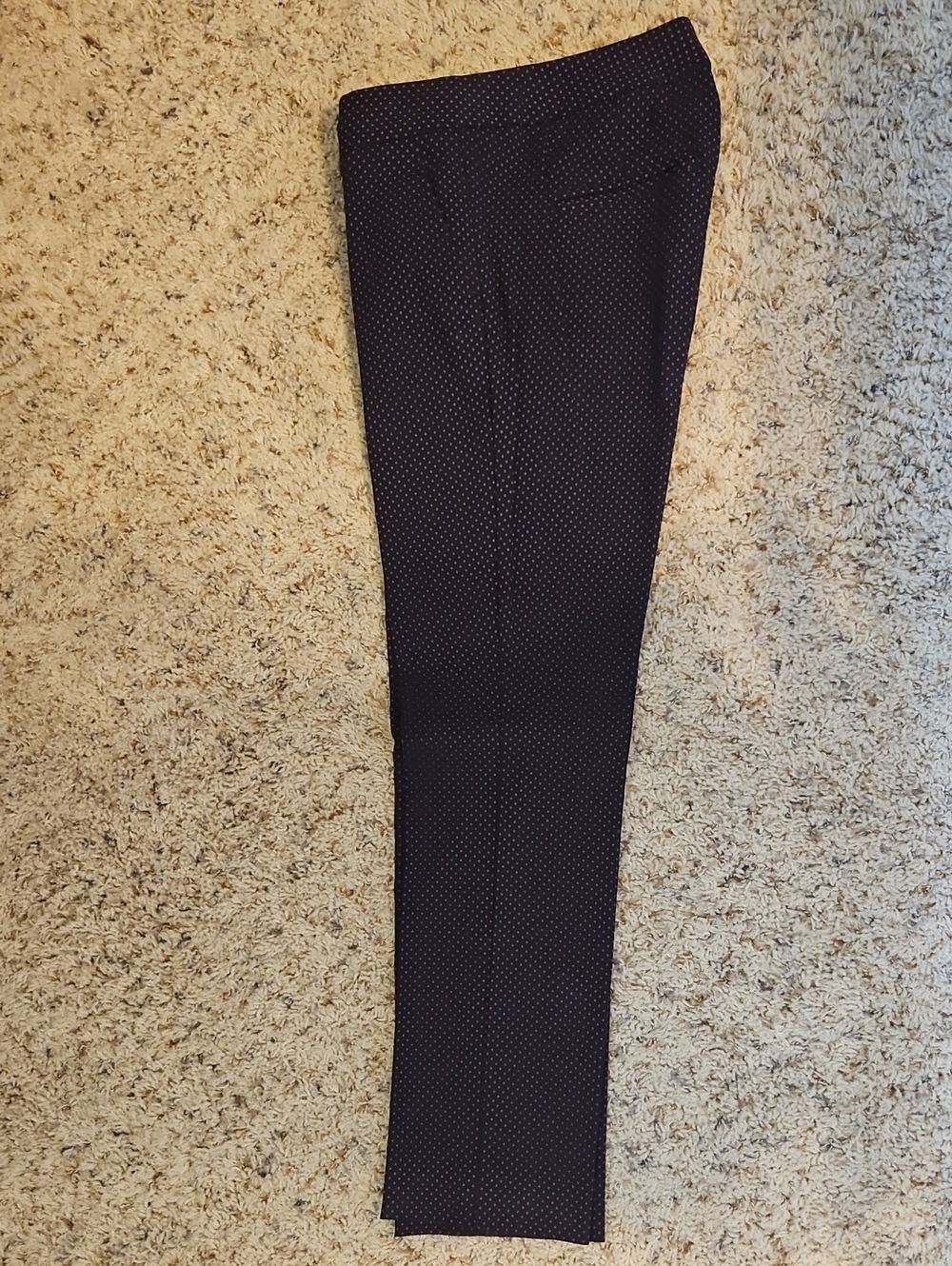 Women's Navy Micro-Print Dress Pants